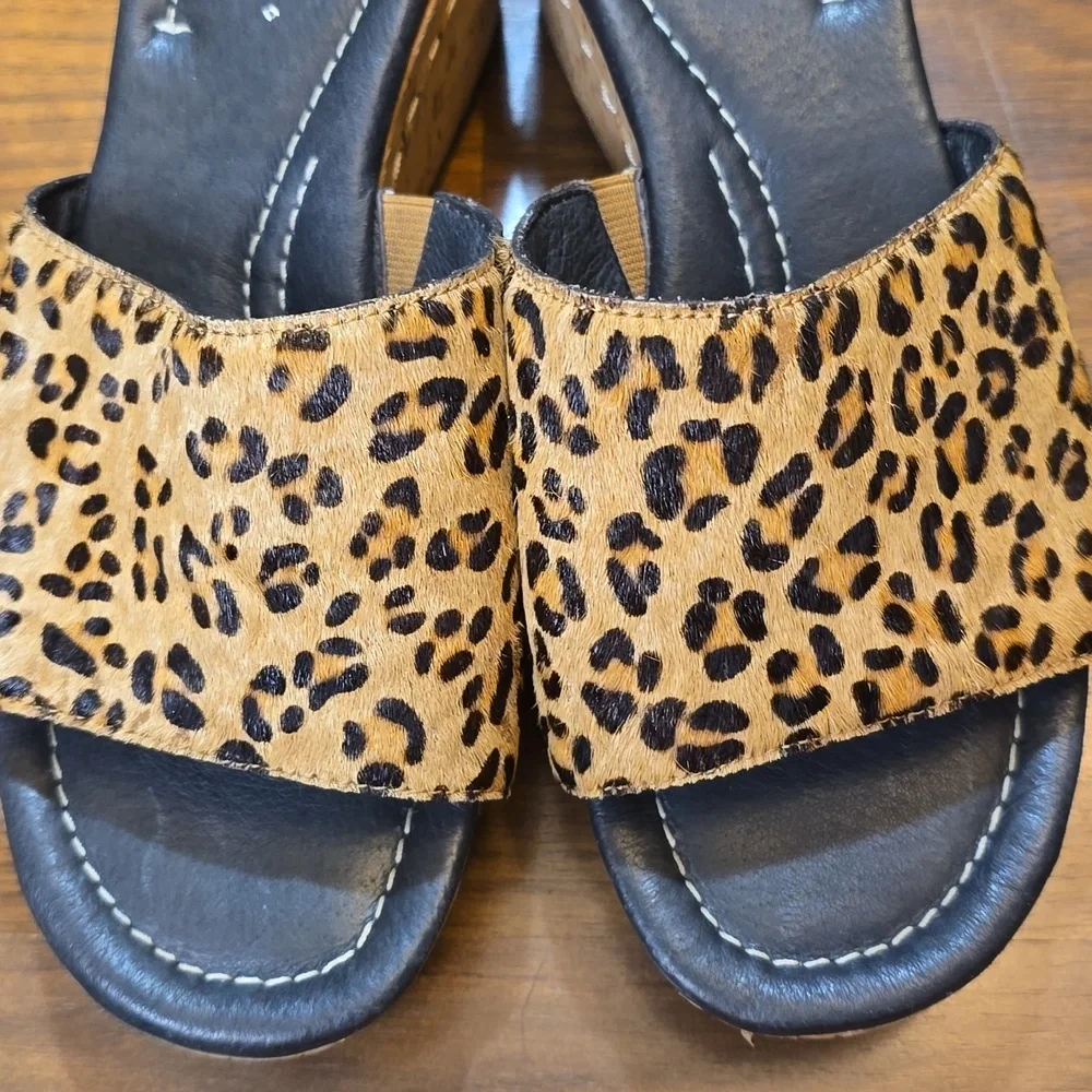 Donald J. Pliner Safari2 Leopard Print Wedge Sandals Slides